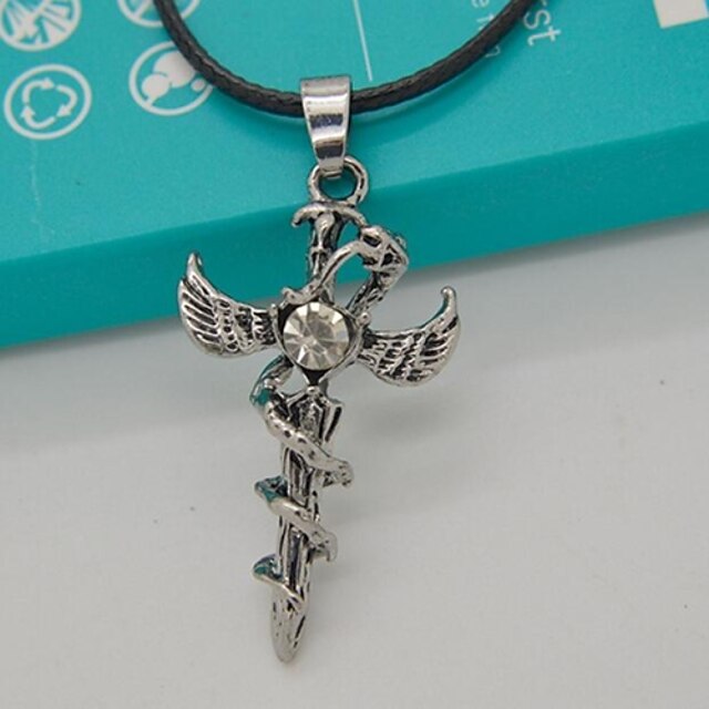  Men's Cross Angel Wings Snake Necklace