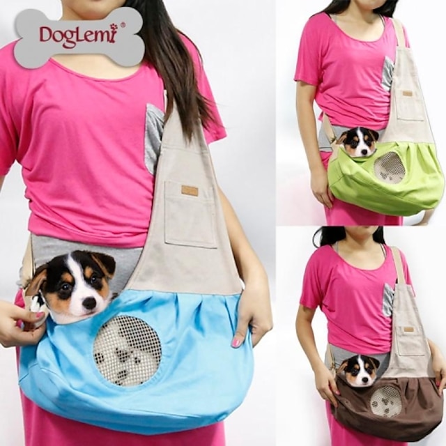 Gato Cachorro Mochila de viagem bolsa de transporte Bolsa de Ombro Bolsa de ombro tipo estilingue Portátil Respirável Tecido Azul Rosa claro Verde