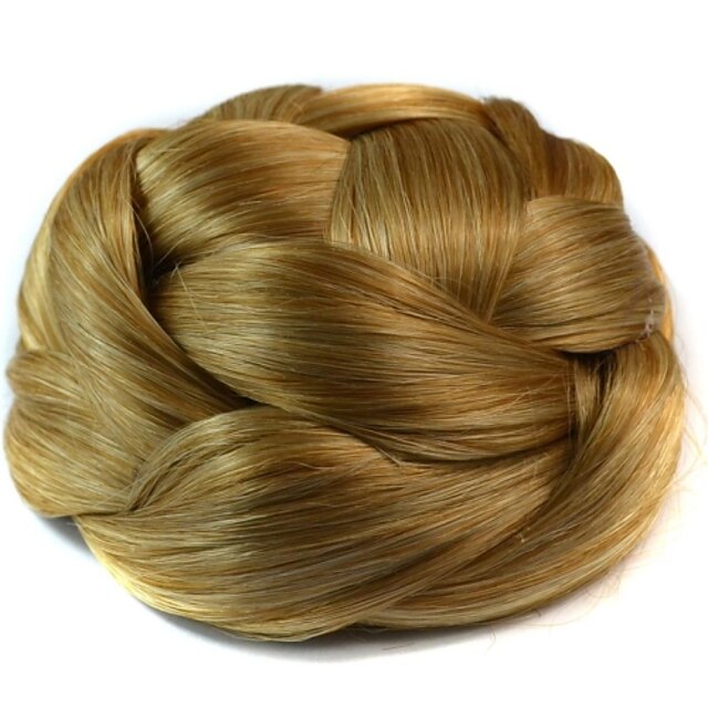  Koki Kinky Curl Hair Bun Upięcie / Pleciony Clip In Włosie synetyczne Kawałek włosów Przedłużanie włosów Kinky Curl Codzienny Blond