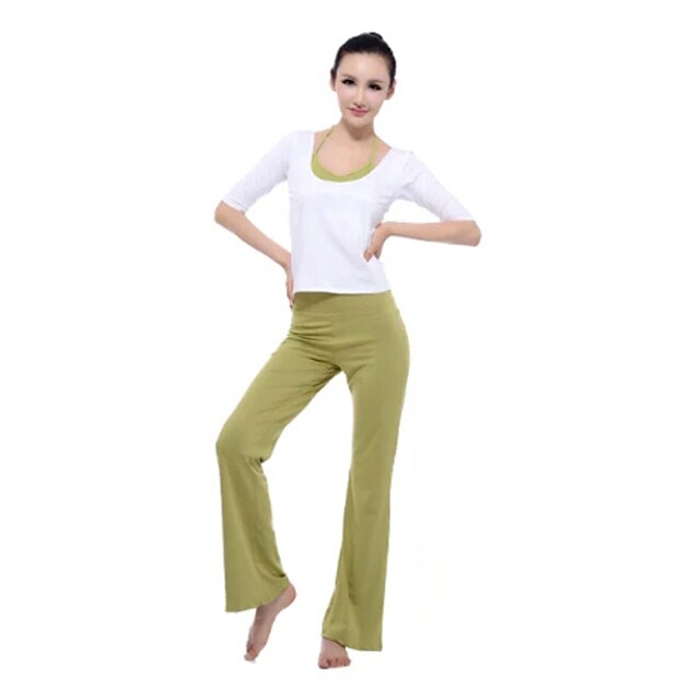  Yoga Fashion Color Half Sleeve Top Unique Collar And Pants