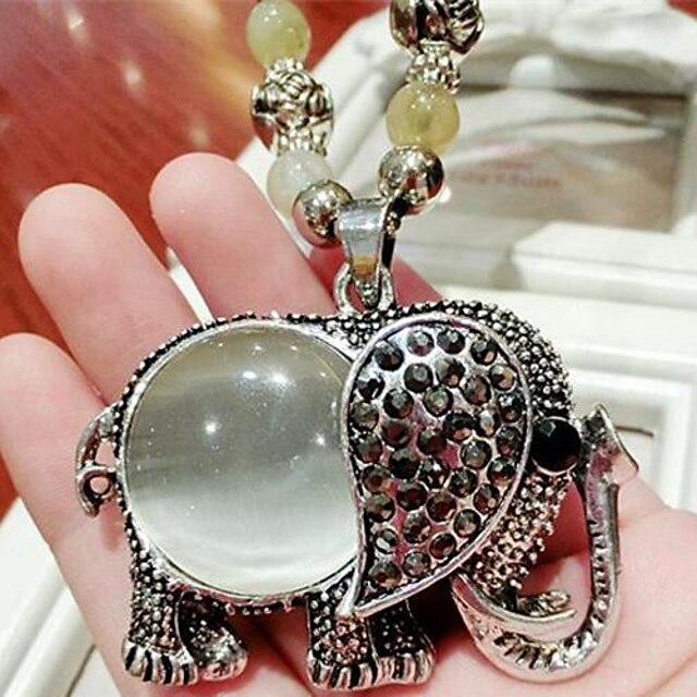  Women's Pendant Necklace Elephant Animal Alloy Screen Color Necklace Jewelry For