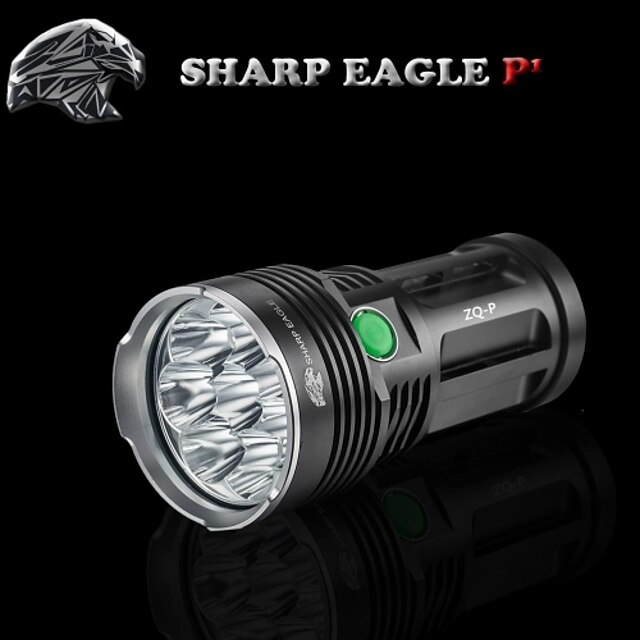  Sharp Eagle® LED-Ficklampor 9600LM Lumen 5 Läge Cree XM-L T6 18650 Vattentät / Laddningsbar / Stöttålig / Greppvänlig / Strike Bezel