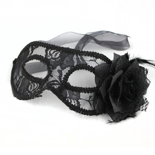  Mask Men's Women's Halloween Festival / Holiday Halloween Costumes Outfits Black Solid Colored Lace