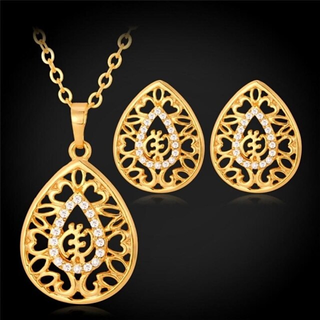  Women's Jewelry Set Synthetic Diamond Wedding Party Daily Casual Sports Rhinestone Gold Plated Imitation Diamond Alloy Earrings Necklaces