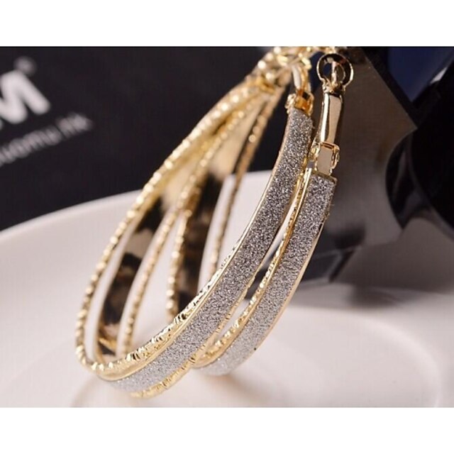  Women's Hoop Earrings Fashion Gold Plated Earrings Jewelry For Wedding Party Daily Casual Sports