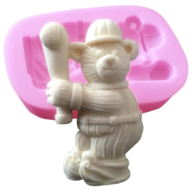 3D σιλικόνης τούρτα μούχλα του αθλητισμού διακόσμηση μούχλα μπέιζμπολ αρκούδα σιλικόνης για τη σοκολάτα φοντάν τέχνες σαπούνι& χειροτεχνία