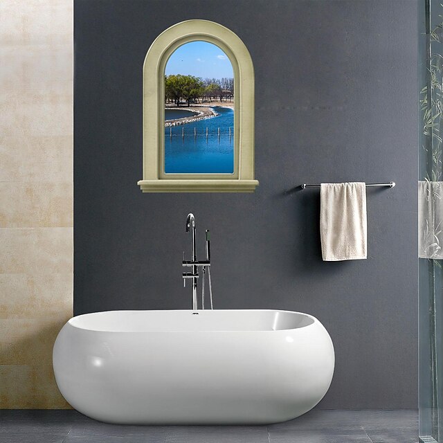  3d falimatrica fali matricák, folyó fürdőszoba dekoráció murális pvc falimatrica