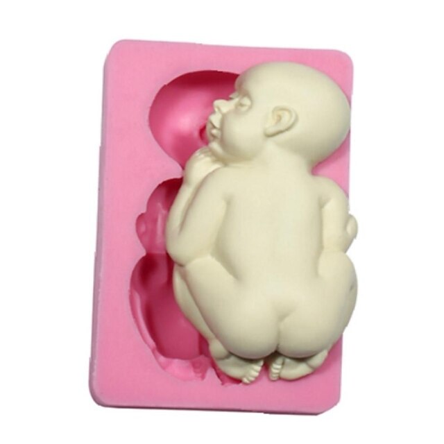  1pc Silicone Eco-friendly 3D DIY For Cake For Cookie For Pie Sleeping Baby Mold Bakeware tools