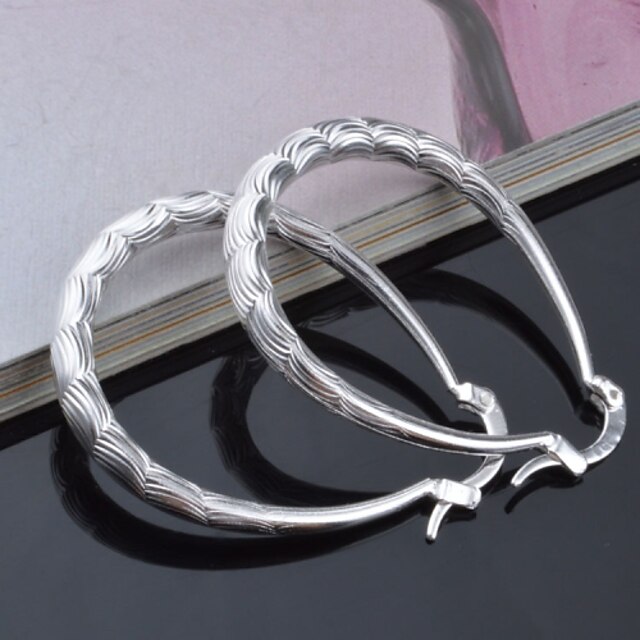  Women's Stud Earrings Silver Circle Geometric Jewelry