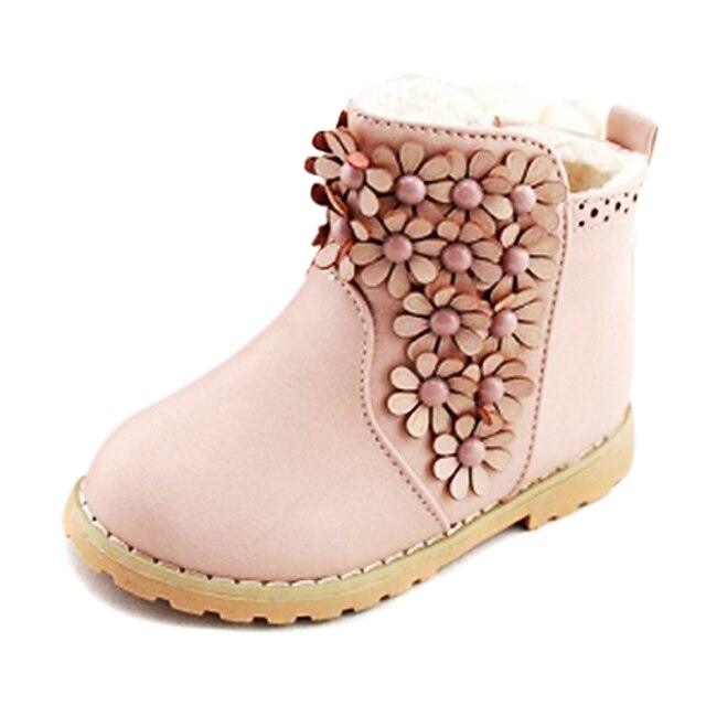 Girls‘s Shoes Comfort Snow Boots Flat Heel Ankle Boots with Flowers More Colors available