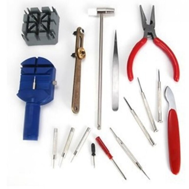  16 Pieces Repair Tool Combination Set / Clock / Watch Repair / Adjustment Strap / Table Back Cover Open