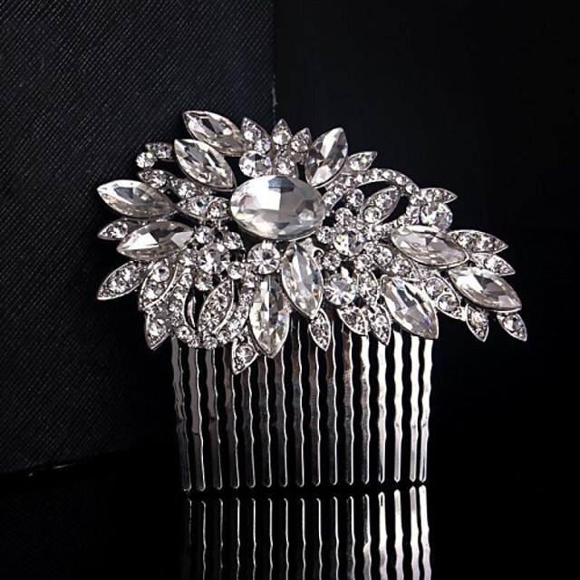  Femme Jeune bouquetière Argent pur Alliage Casque-Mariage Occasion spéciale Peigne Fleurs