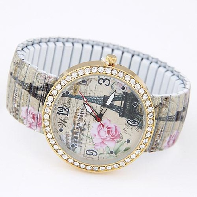  Dames Vrijetijdshorloge Modieus horloge Armbandhorloge Kwarts Meerkleurig Vrijetijdshorloge Analoog Dames Eiffeltoren - Grijs Een jaar Levensduur Batterij / Tianqiu 377