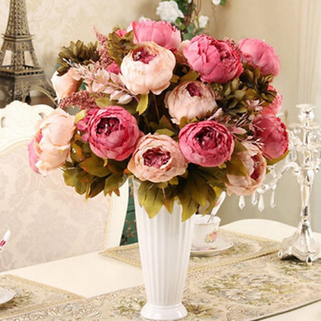  Selyem Modern stílus Csokor mutat Asztali virág Csokor 1