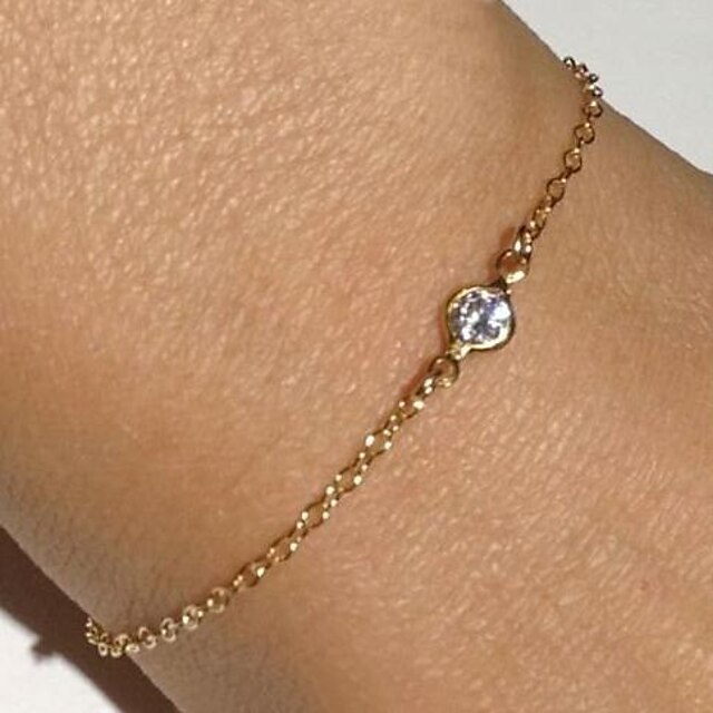  Kæde & Lænkearmbånd Yndig Damer Luksus Delikat Rhinsten Armbånd Smykker Guld Til Julegaver Fest Afslappet Daglig / Simuleret diamant