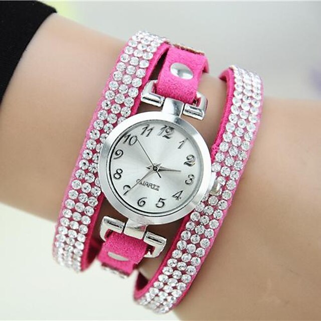  Women's Bracelet Watch Wrist Watch Quartz Leather Rose Imitation Diamond Analog Ladies Charm Fashion - White Black Red One Year Battery Life / Tianqiu 377