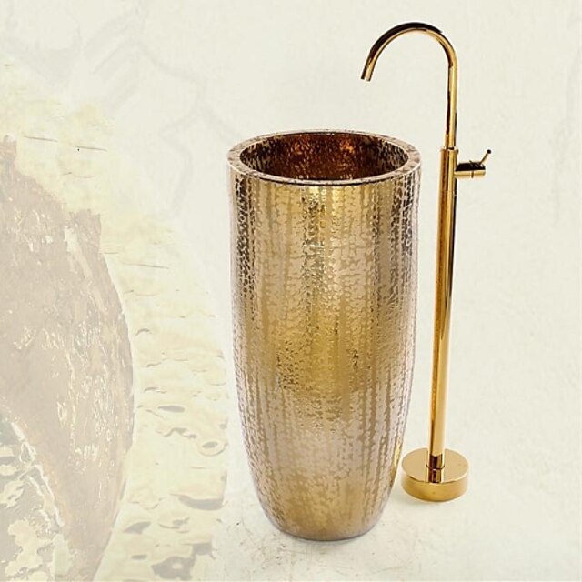  Смеситель для ванны - Античный Ti-PVD Свободно стоящий Керамический клапан Bath Shower Mixer Taps / Одной ручкой одно отверстие
