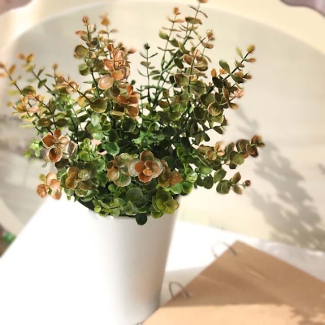  Gren Polyester Planter Bordblomst Kunstige blomster