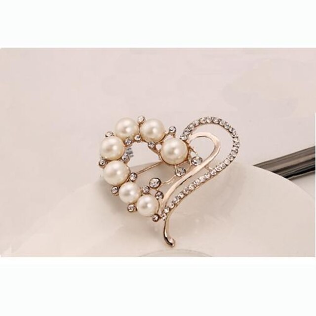  Women's Ladies Imitation Pearl Brooch Jewelry White For Daily