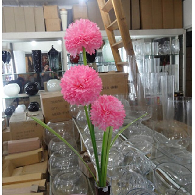  drie hoofden roze hyfrangeas kunstbloemen set 2