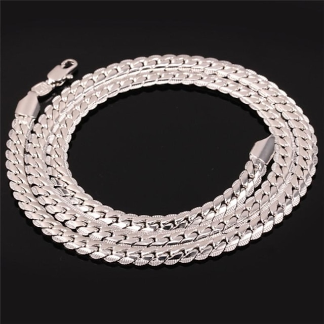  Men's Women's Choker Necklace Chain Necklace Foxtail chain Ladies Platinum Plated Gold Plated White Gold Golden Silver Rose Necklace Jewelry For Wedding Party Casual Daily Sports / Vintage Necklace