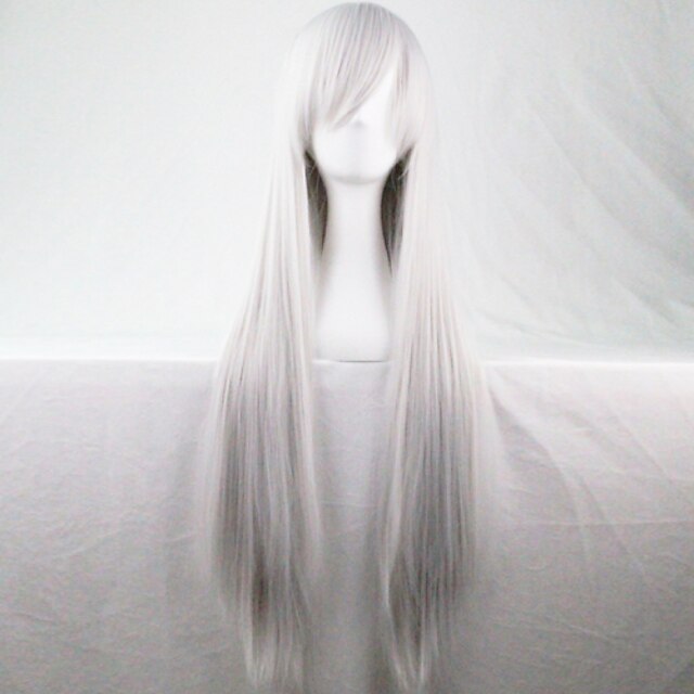  Cosplay Costume Wig Synthetic Wig Straight Wig Long Silver Women's White