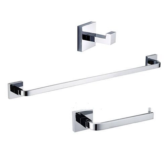  Chrome Wall Mounted Bathroom Accessory Sets/Towel Bars/Toilet Paper Holders/Robe Hooks