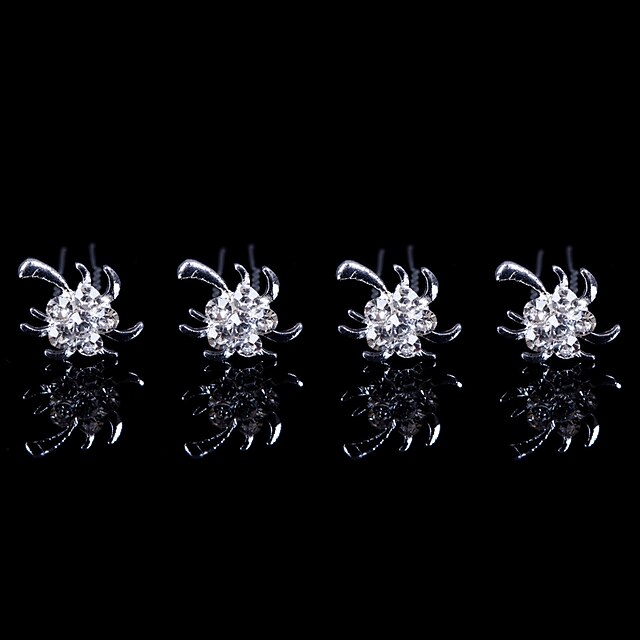  Alloy Hairpins With Rhinestone Wedding/Party Headpiece(Set of 4)