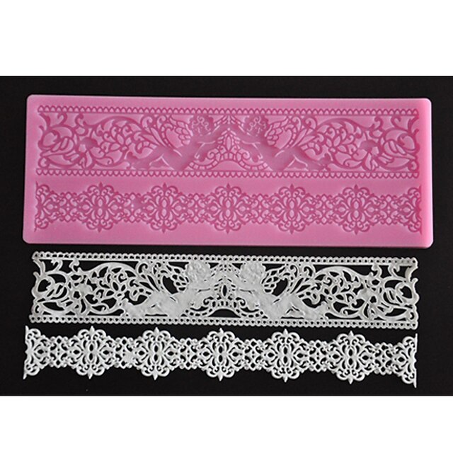  FOUR-C Silicone Lace Mat Texture Cake Mat Color Pink