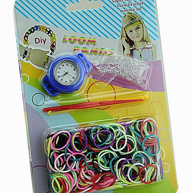  Children Silicone Rubber Bands Woven Circular Loom Watch DIY Quartz Bracelet Watch (Random Color) Cool Watches Unique Watches