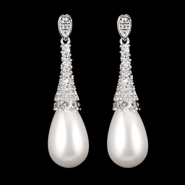  Women's Drop Earrings Fashion Pearl Earrings Jewelry Silver For Daily 1pc