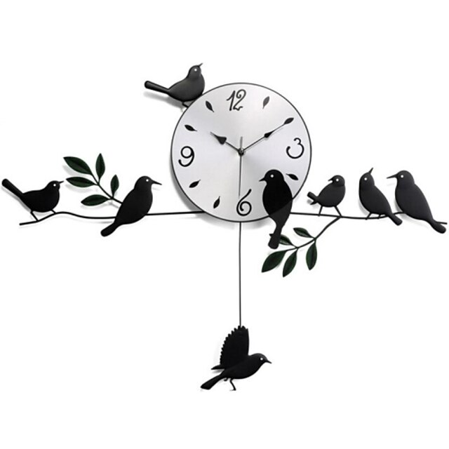  relógio de pêndulo de pássaro estilo pastoral elegante xdt-123