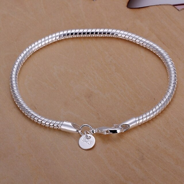  Men's Chain Bracelet Silver Plated Snake Unique Design Fashion Bracelet Jewelry For Wedding Party Daily Casual