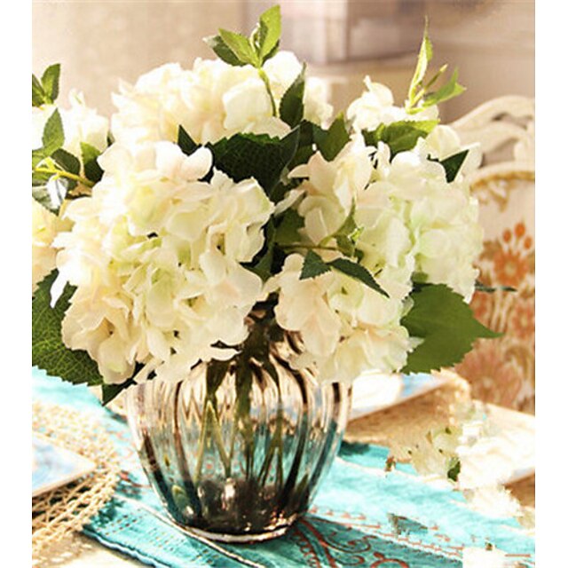  Künstliche Blumen 1 Ast Europäischer Stil Hortensie Tisch-Blumen