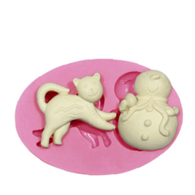  Cat Snowman Silicone Mould Silicone Mould Cake Decorating Silicone Mold For Fondant Candy Crafts Jewelry PMC Resin Clay