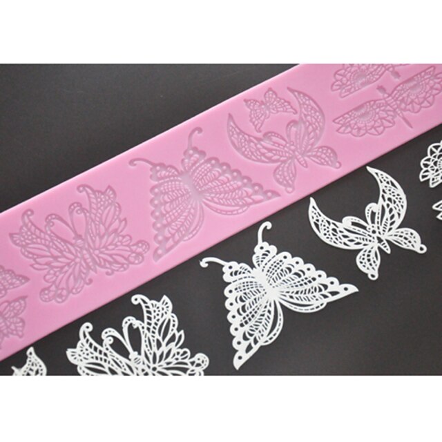  patru-c mat silicon relief fluture dantelă mucegai, de coacere pad mat dantela instrumente de decorare culoare roz