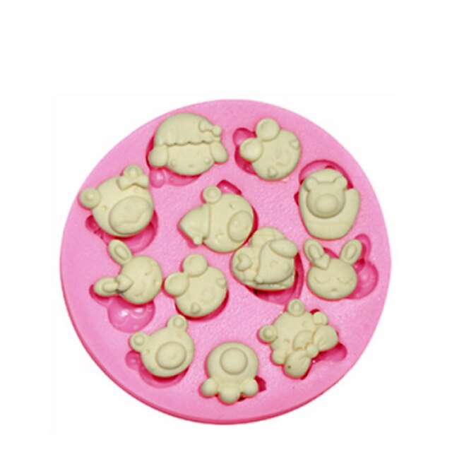  Cute Cartoon Animals Silicone Mould Cake Decorating Silicone Mold For Fondant Candy Crafts Jewelry PMC Resin Clay