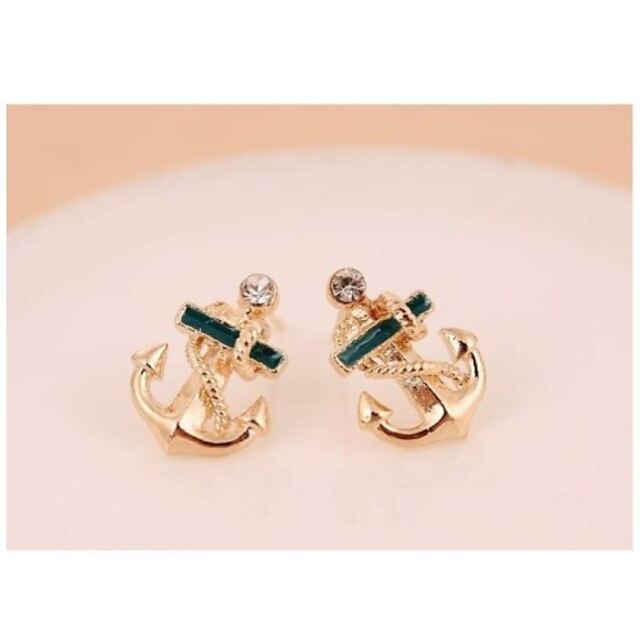  Earring Anchor Stud Earrings Jewelry Women Daily / Casual Alloy 1set Gold / Transparent / Blue