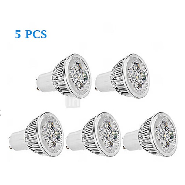  5pcs 4 W LED Σποτάκια 300 lm GU10 4 LED χάντρες LED Υψηλης Ισχύος Με ροοστάτη Θερμό Λευκό Ψυχρό Λευκό 220-240 V 85-265 V / 5 τμχ / RoHs
