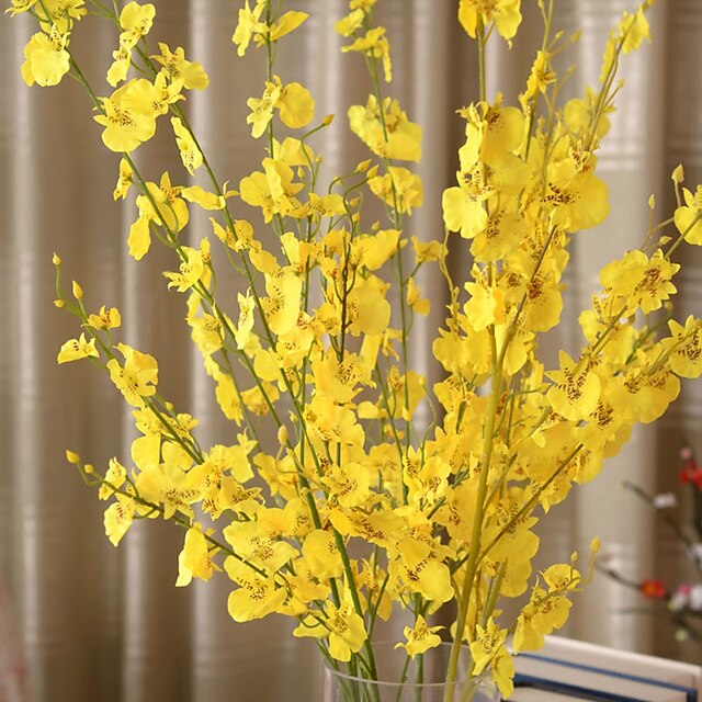  Искусственные Цветы 1 Филиал Пастораль Стиль Орхидеи Букеты на стол