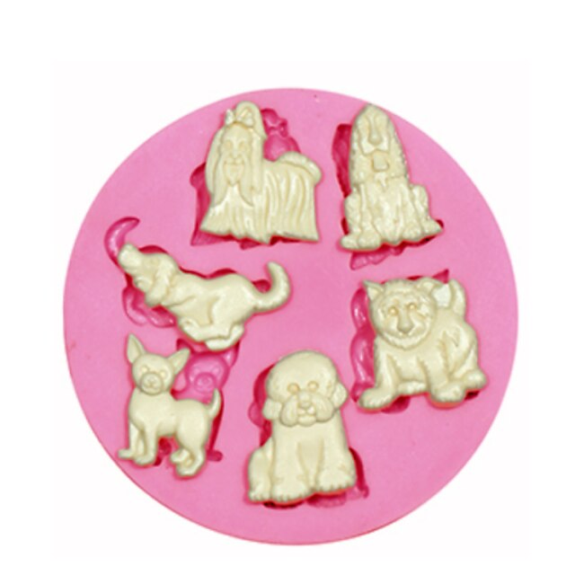  multi søt hund silikon mold kake dekorert silikon mold for fondant godteri håndverk smykker PMC harpiks leire