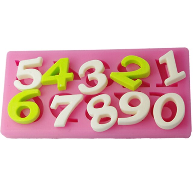  FOUR-C Sugar Craft Tools Number Cake Embossing Mould,Cake Decoration,Fondant Decorating Tools Supplies Color Pink