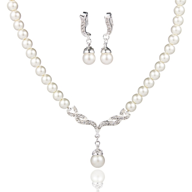  Graceful Ladies'/Women's Alloy Wedding/Party Jewelry Set With Pearl/Rhinestone
