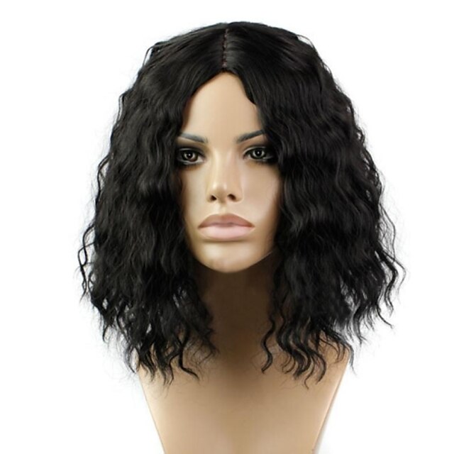  Synthetic Wig Curly Kinky Curly Kinky Curly Curly Middle Part Wig Blonde Short Medium Length Natural Black Synthetic Hair 12 inch Women's Women Blonde Black