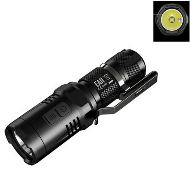  Nitecore EA11 LED Flashlights / Torch Waterproof Rechargeable 900 lm LED Cree® XM-L2 U2 1 Emitters 4 Mode Waterproof Rechargeable Impact Resistant Nonslip grip Compact Size Clip Camping / Hiking