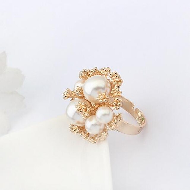 Women's Statement Ring White Pearl / Imitation Pearl / Alloy Luxury / European / Fashion Party Costume Jewelry