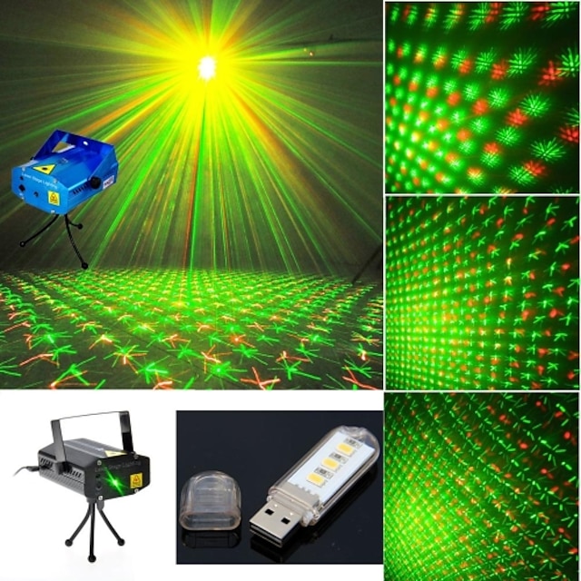  mini voice-kontrol rgb hele himlen stjerne laser fase belysning projektor disco party dj + U disk lampe (ac110-240v)