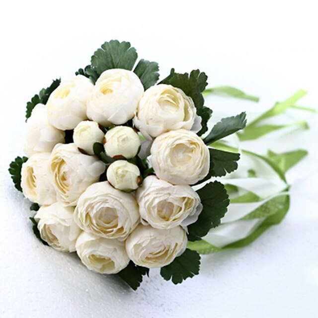  Ślub bukiet ślubny oblubienicy gospodarstwa kwiaty, białe jedwabne colth symulacji Kamelia