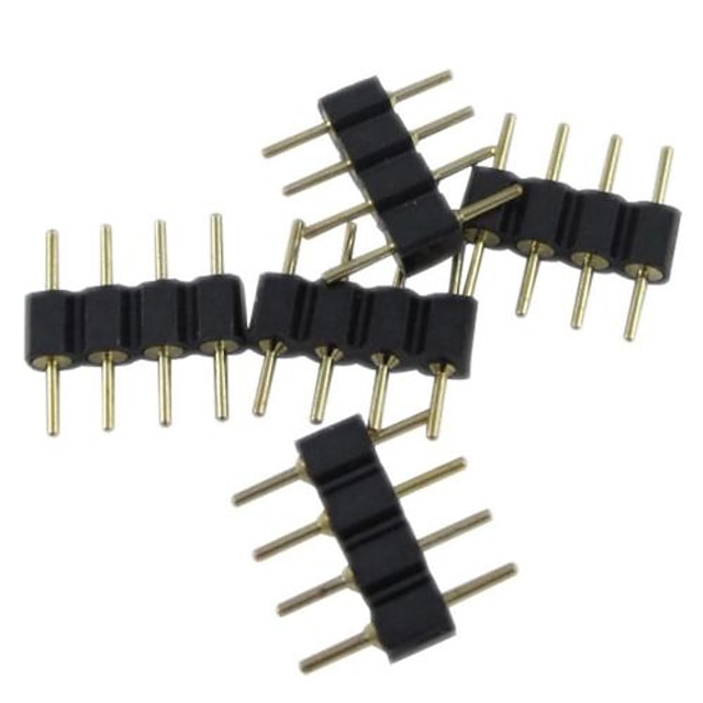  5 stk gjør-det-selv 4 pins led stripe lys belysning tilbehør plast elektrisk kontakt for 3528 5050 smd