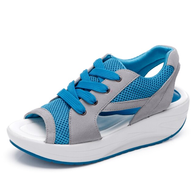  Women's Shoes Synthetic Faux Suede Spring Summer Slingback Fitness & Cross Training Shoes Lace-up For Pink Blue Green